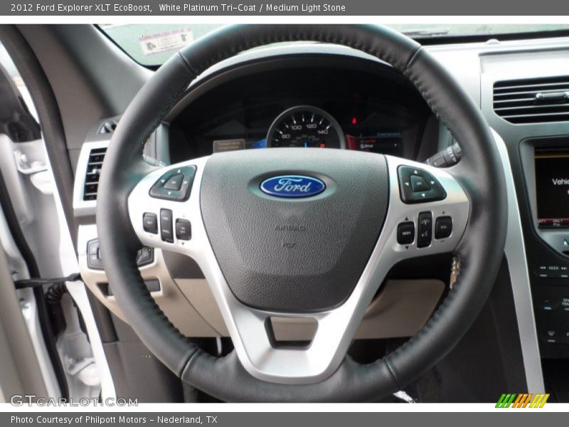 White Platinum Tri-Coat / Medium Light Stone 2012 Ford Explorer XLT EcoBoost