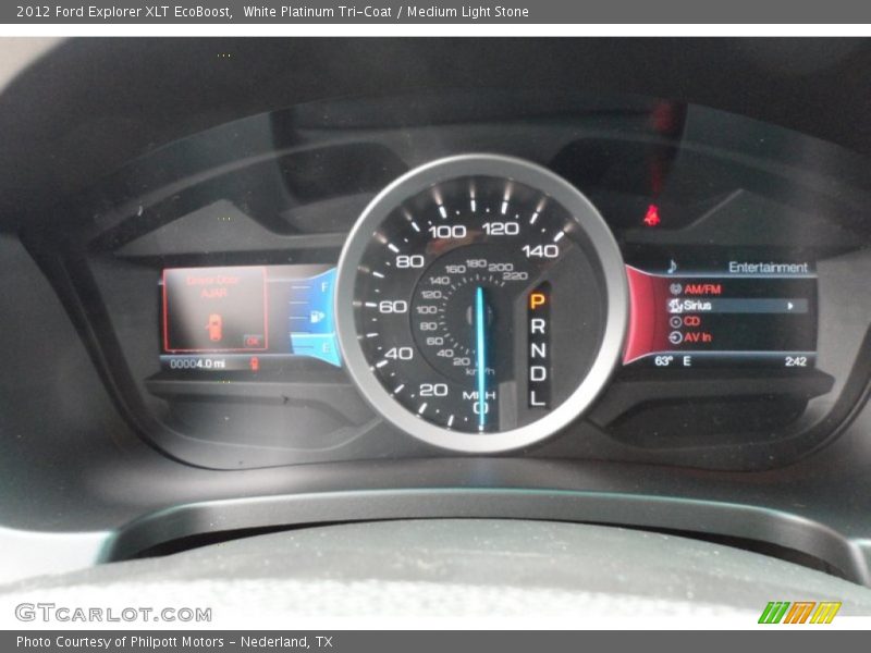 White Platinum Tri-Coat / Medium Light Stone 2012 Ford Explorer XLT EcoBoost