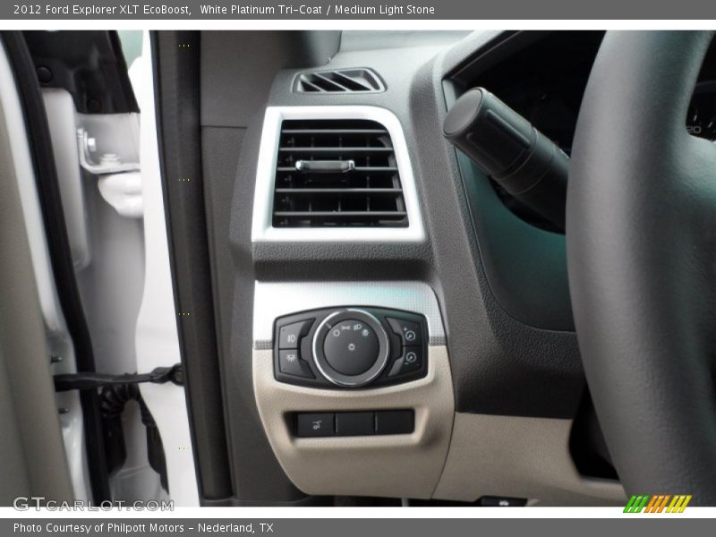 White Platinum Tri-Coat / Medium Light Stone 2012 Ford Explorer XLT EcoBoost
