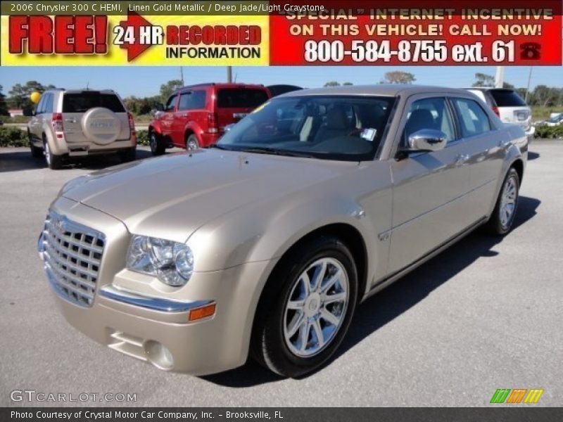 Linen Gold Metallic / Deep Jade/Light Graystone 2006 Chrysler 300 C HEMI