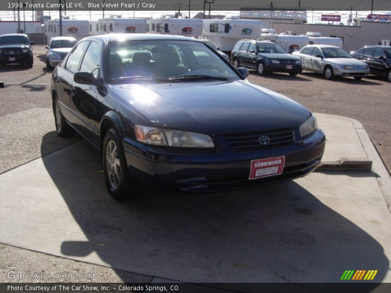 Blue Velvet Pearl / Gray 1999 Toyota Camry LE V6