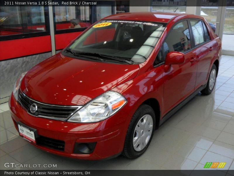 Red Brick / Charcoal 2011 Nissan Versa 1.8 S Sedan
