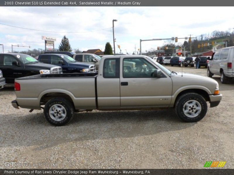 Sandalwood Metallic / Medium Gray 2003 Chevrolet S10 LS Extended Cab 4x4