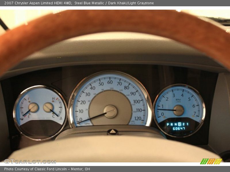 Steel Blue Metallic / Dark Khaki/Light Graystone 2007 Chrysler Aspen Limited HEMI 4WD