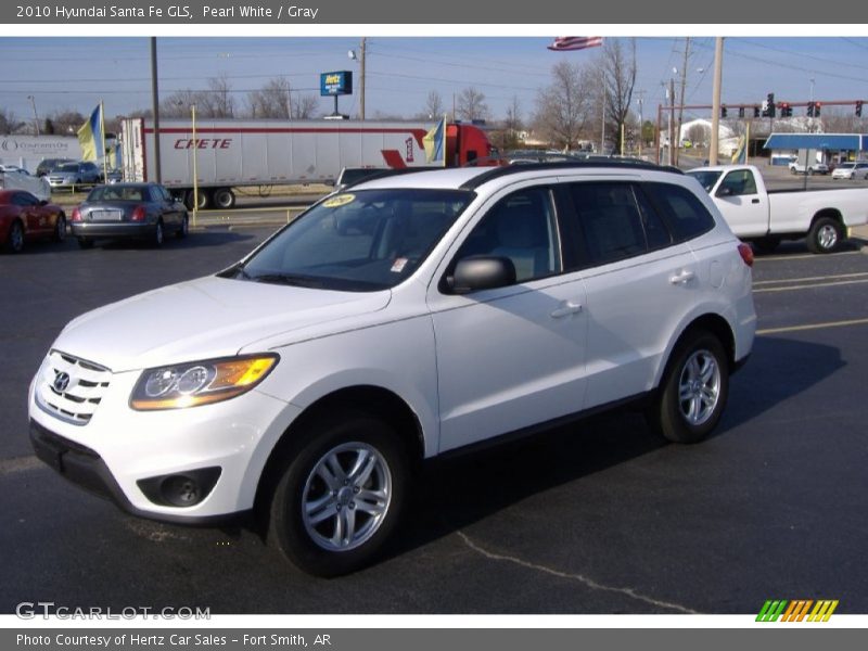 Pearl White / Gray 2010 Hyundai Santa Fe GLS