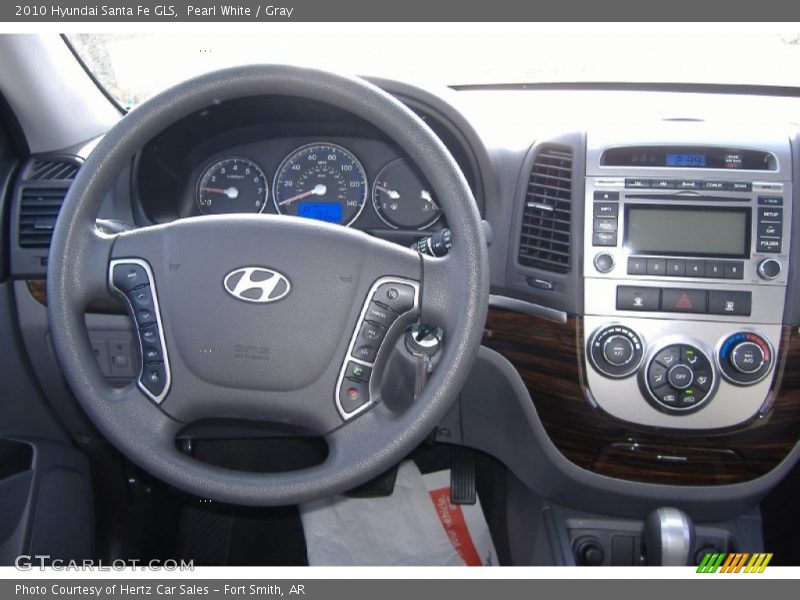 Pearl White / Gray 2010 Hyundai Santa Fe GLS