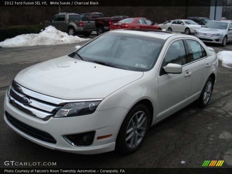 White Suede / Charcoal Black 2012 Ford Fusion SEL V6