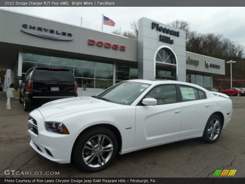 Bright White / Tan/Black 2012 Dodge Charger R/T Plus AWD