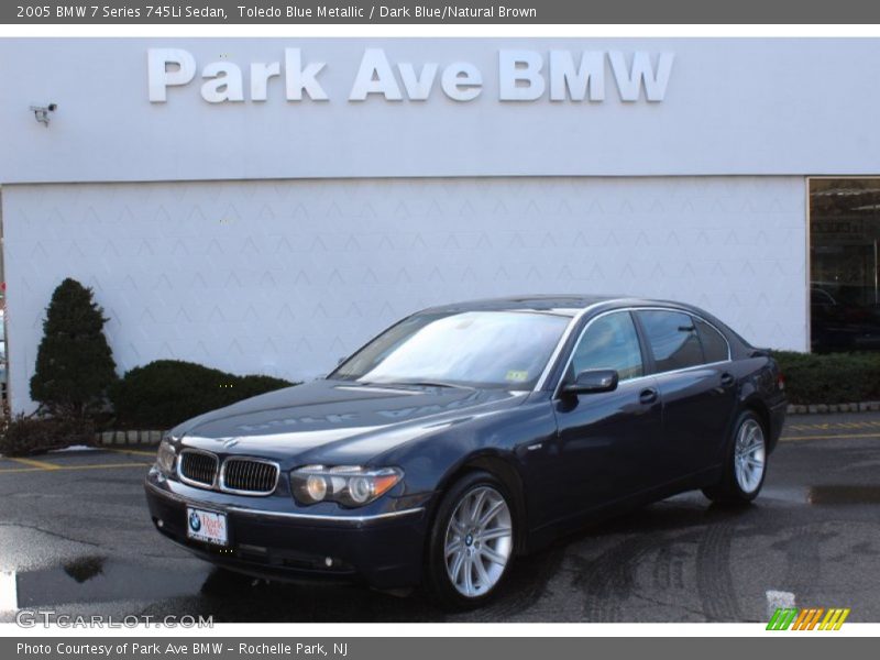 Toledo Blue Metallic / Dark Blue/Natural Brown 2005 BMW 7 Series 745Li Sedan