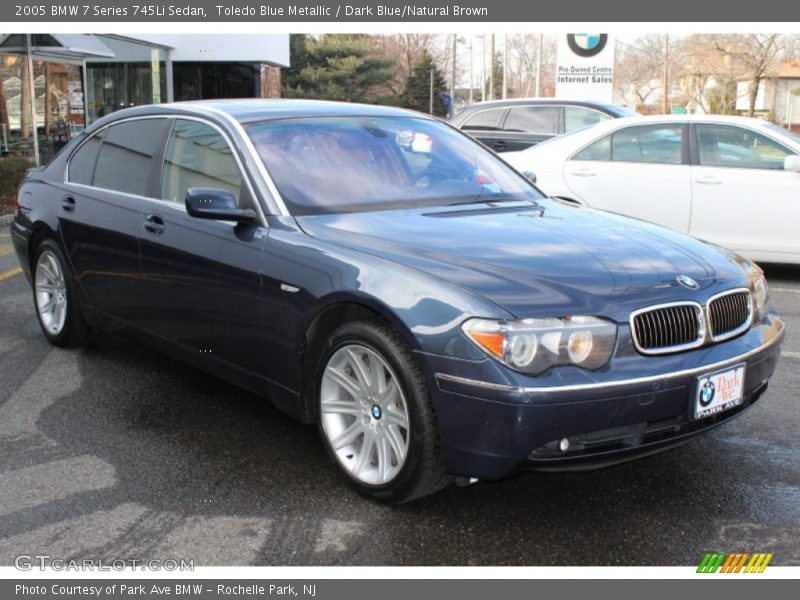 Toledo Blue Metallic / Dark Blue/Natural Brown 2005 BMW 7 Series 745Li Sedan