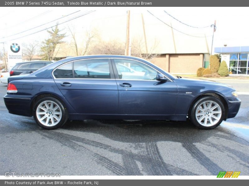 Toledo Blue Metallic / Dark Blue/Natural Brown 2005 BMW 7 Series 745Li Sedan