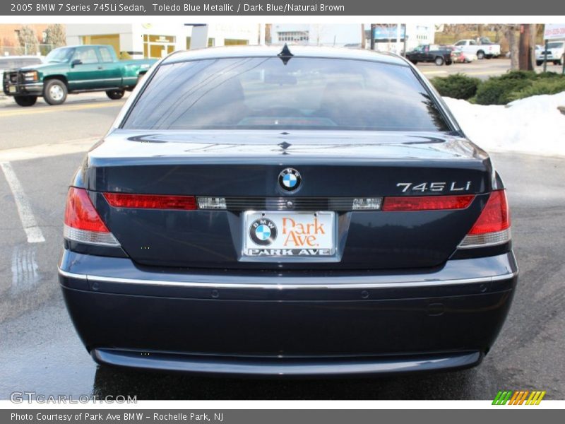 Toledo Blue Metallic / Dark Blue/Natural Brown 2005 BMW 7 Series 745Li Sedan