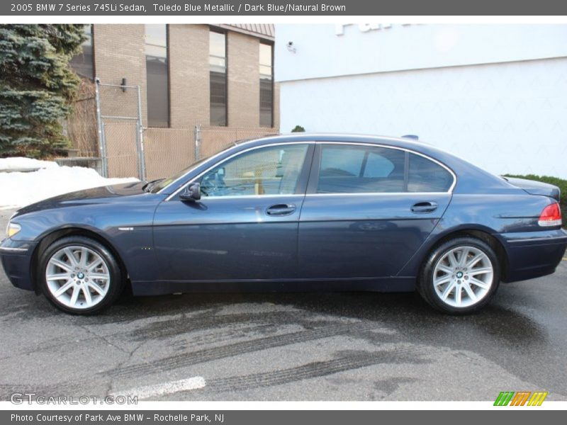 Toledo Blue Metallic / Dark Blue/Natural Brown 2005 BMW 7 Series 745Li Sedan