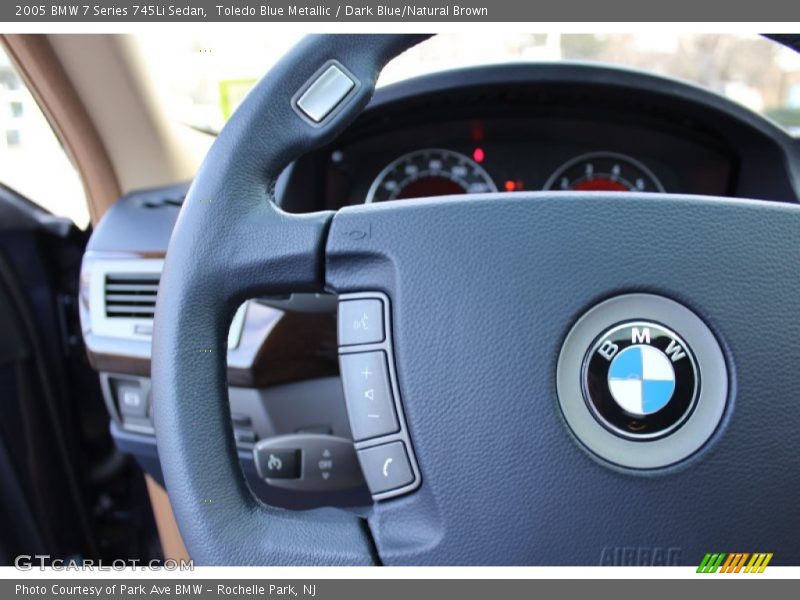 Toledo Blue Metallic / Dark Blue/Natural Brown 2005 BMW 7 Series 745Li Sedan