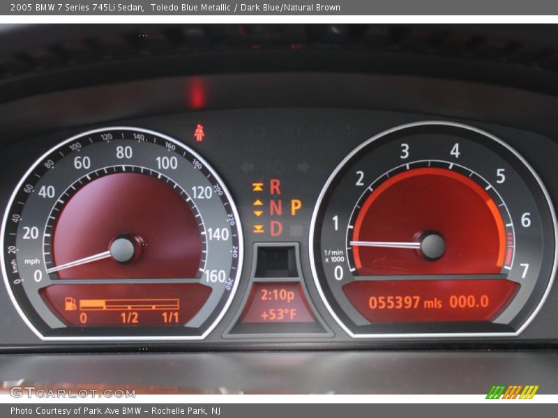 Toledo Blue Metallic / Dark Blue/Natural Brown 2005 BMW 7 Series 745Li Sedan