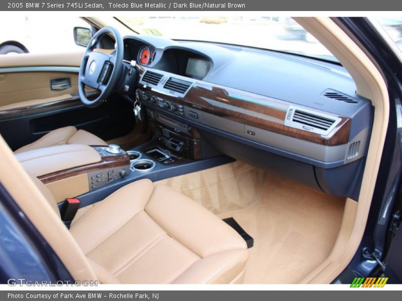 Toledo Blue Metallic / Dark Blue/Natural Brown 2005 BMW 7 Series 745Li Sedan