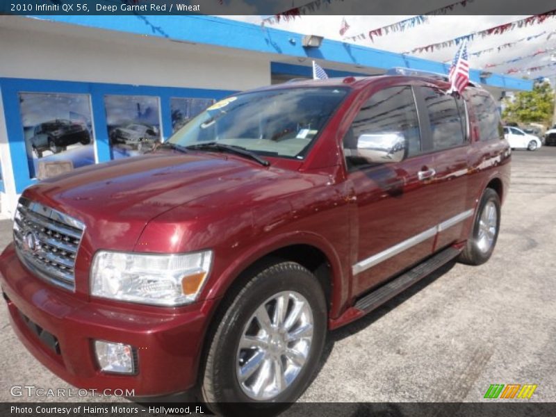 Deep Garnet Red / Wheat 2010 Infiniti QX 56