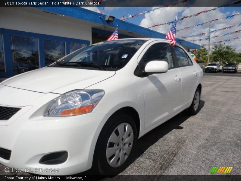 Polar White / Dark Charcoal 2010 Toyota Yaris Sedan