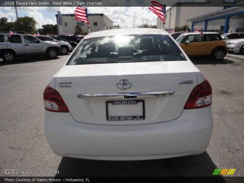 Polar White / Dark Charcoal 2010 Toyota Yaris Sedan