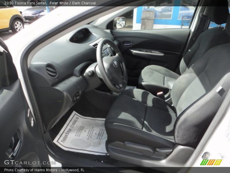 Polar White / Dark Charcoal 2010 Toyota Yaris Sedan