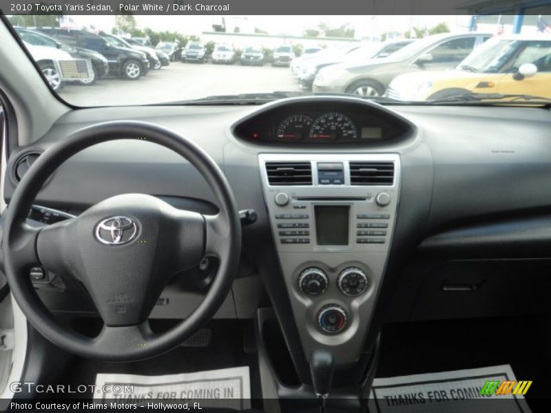 Polar White / Dark Charcoal 2010 Toyota Yaris Sedan