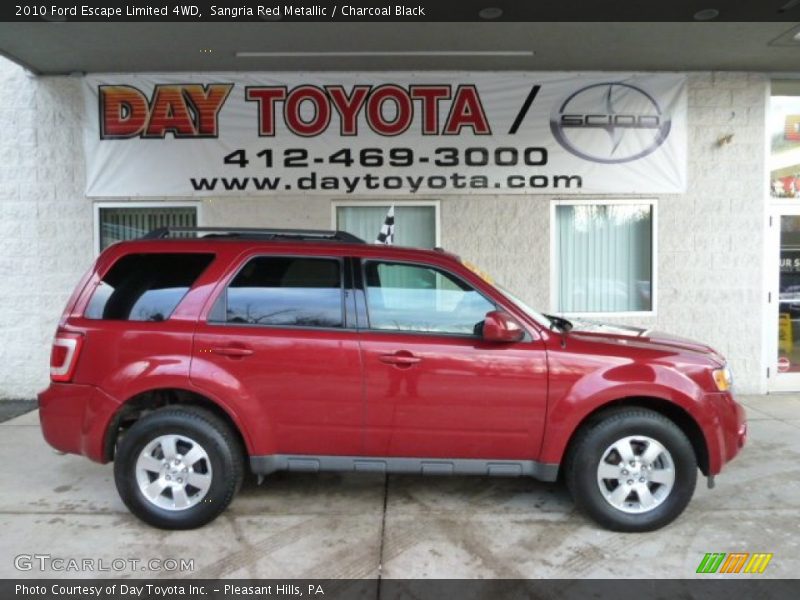 Sangria Red Metallic / Charcoal Black 2010 Ford Escape Limited 4WD