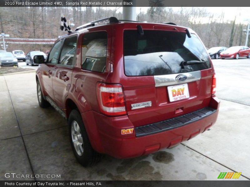 Sangria Red Metallic / Charcoal Black 2010 Ford Escape Limited 4WD