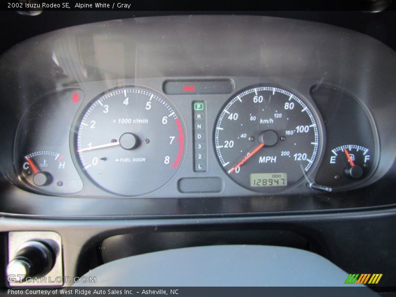 Alpine White / Gray 2002 Isuzu Rodeo SE