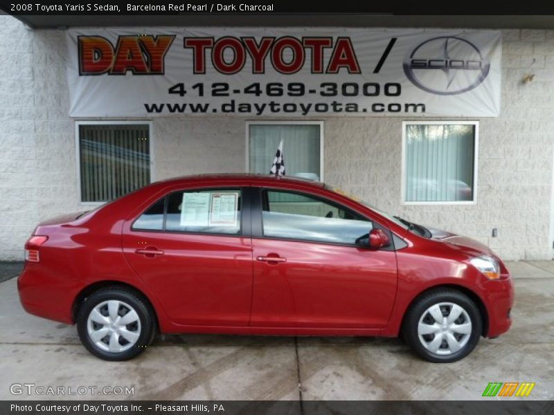 Barcelona Red Pearl / Dark Charcoal 2008 Toyota Yaris S Sedan