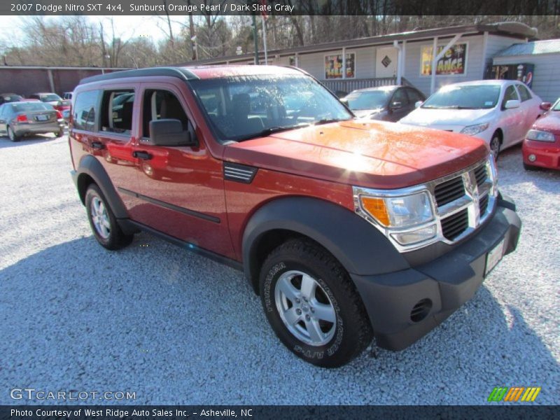 Sunburst Orange Pearl / Dark Slate Gray 2007 Dodge Nitro SXT 4x4