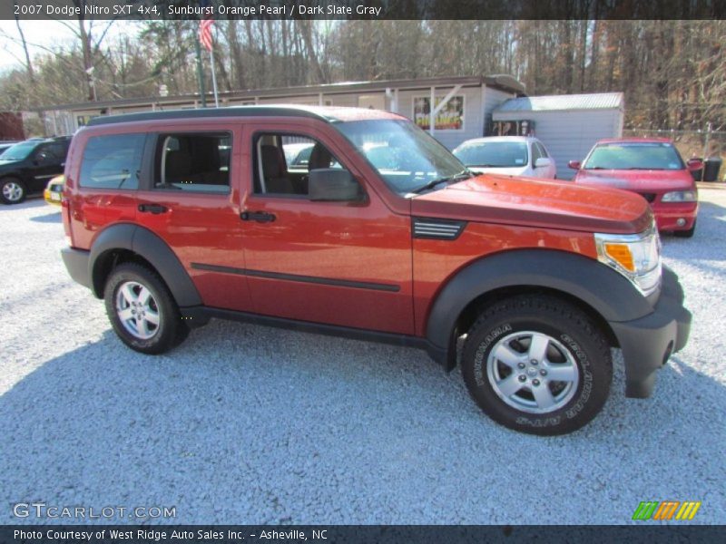 Sunburst Orange Pearl / Dark Slate Gray 2007 Dodge Nitro SXT 4x4
