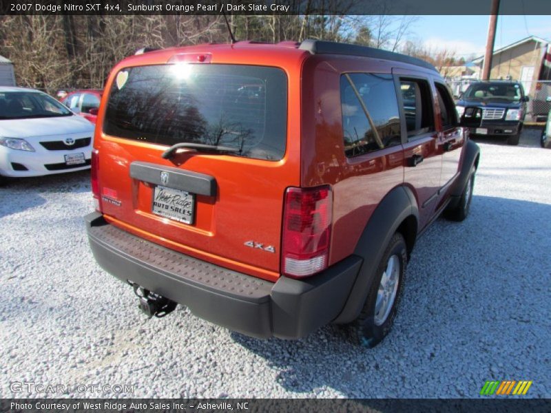 Sunburst Orange Pearl / Dark Slate Gray 2007 Dodge Nitro SXT 4x4