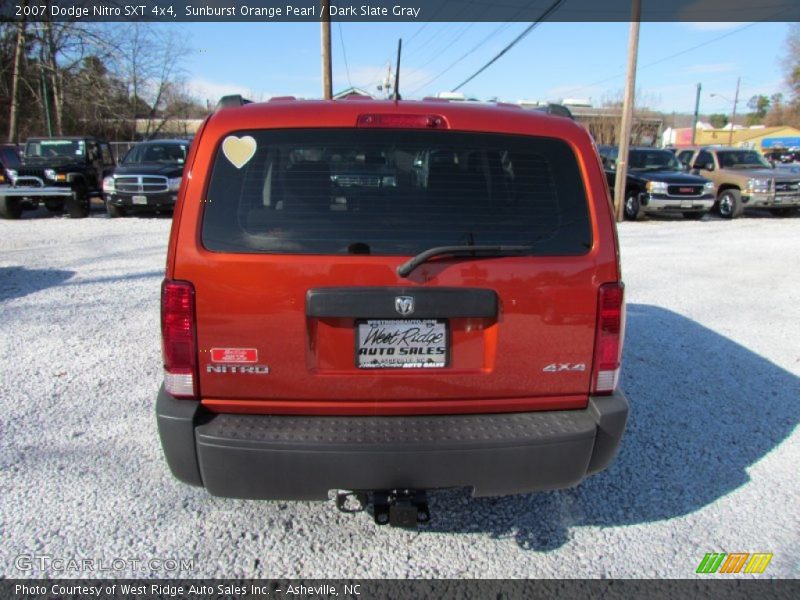 Sunburst Orange Pearl / Dark Slate Gray 2007 Dodge Nitro SXT 4x4