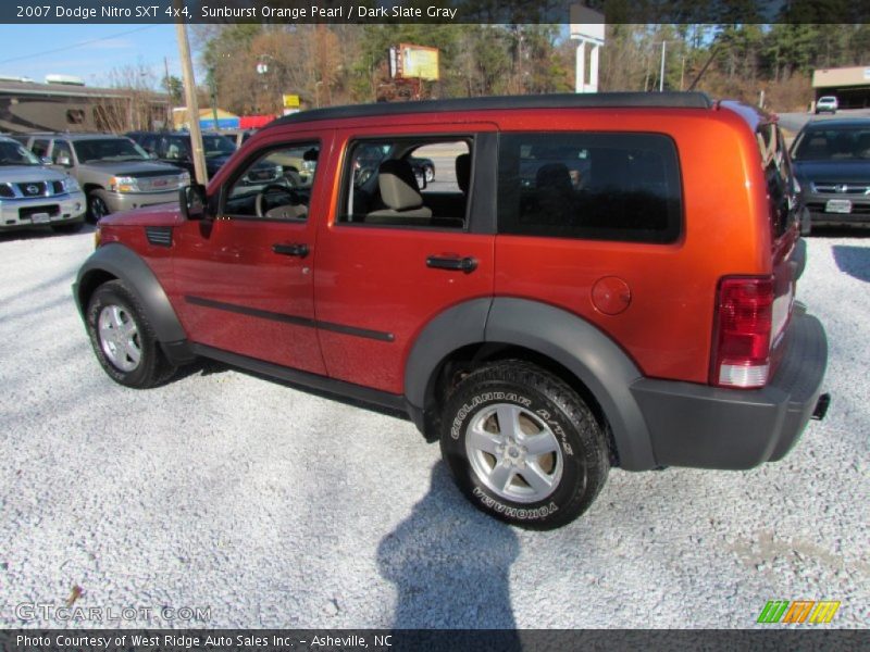 Sunburst Orange Pearl / Dark Slate Gray 2007 Dodge Nitro SXT 4x4