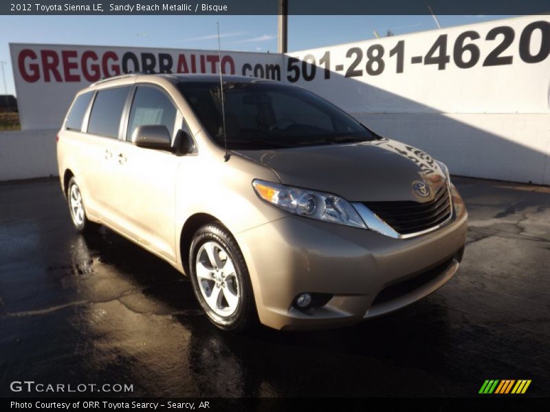 Sandy Beach Metallic / Bisque 2012 Toyota Sienna LE