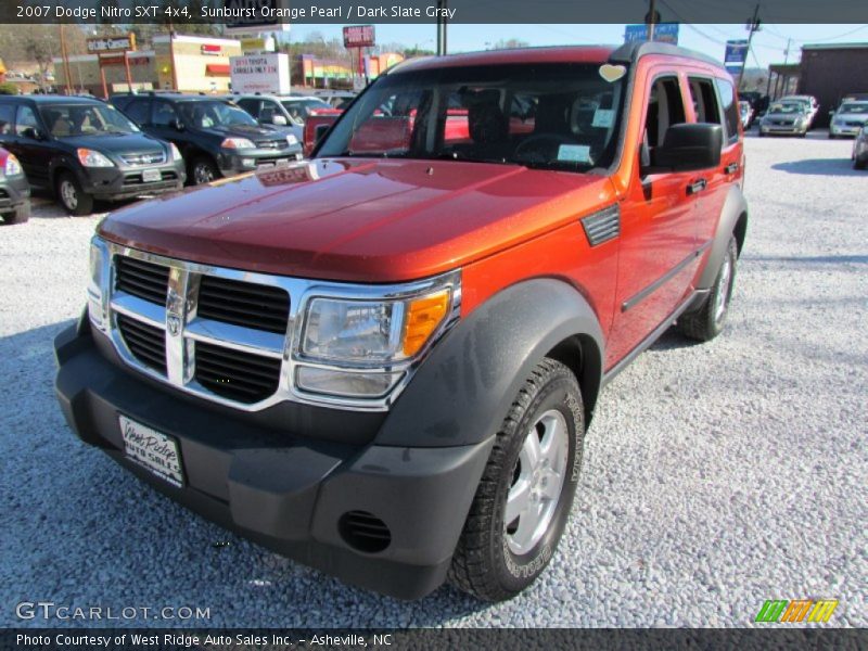 Sunburst Orange Pearl / Dark Slate Gray 2007 Dodge Nitro SXT 4x4