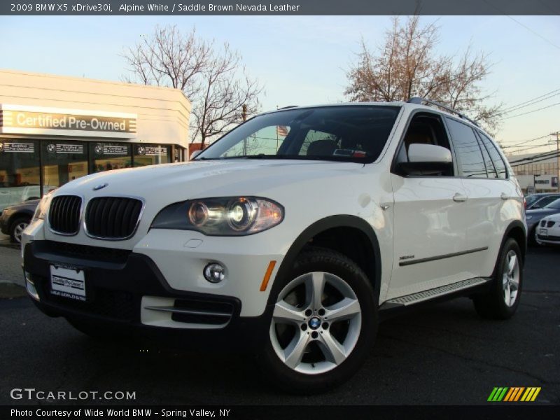 Alpine White / Saddle Brown Nevada Leather 2009 BMW X5 xDrive30i