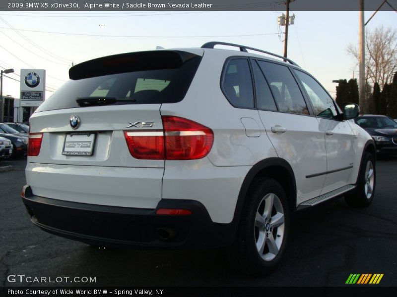 Alpine White / Saddle Brown Nevada Leather 2009 BMW X5 xDrive30i