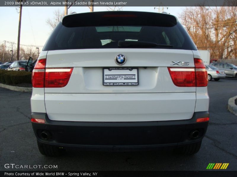Alpine White / Saddle Brown Nevada Leather 2009 BMW X5 xDrive30i