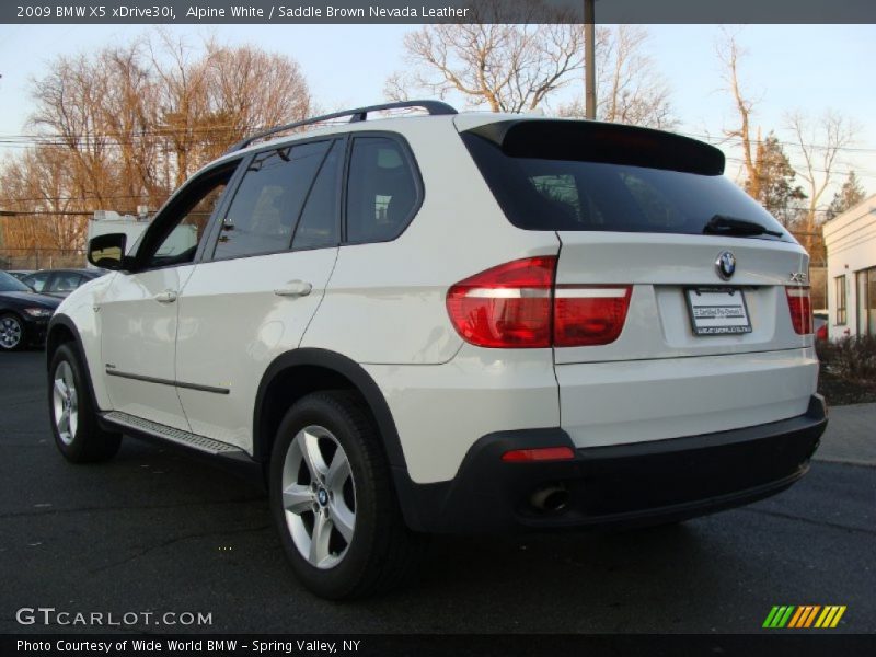 Alpine White / Saddle Brown Nevada Leather 2009 BMW X5 xDrive30i