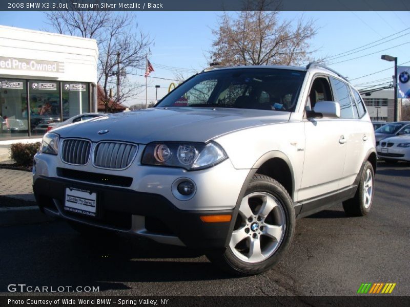 Titanium Silver Metallic / Black 2008 BMW X3 3.0si