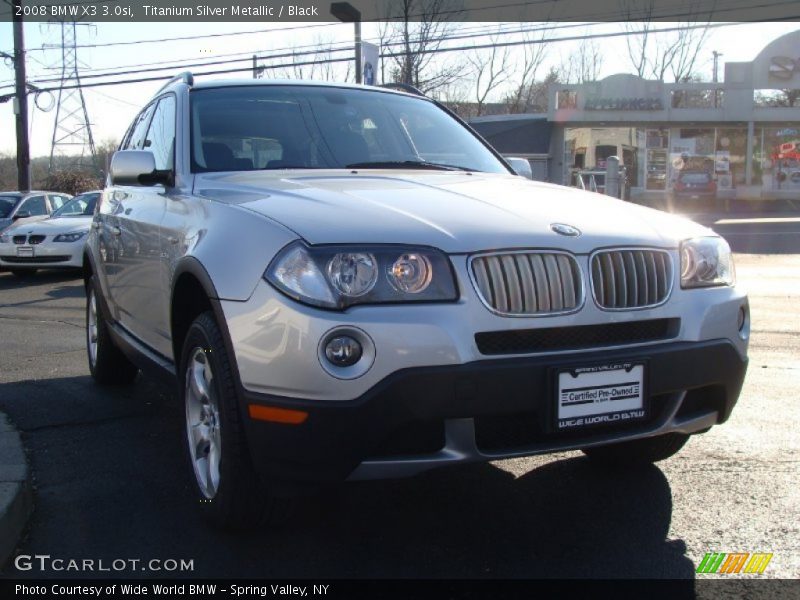 Titanium Silver Metallic / Black 2008 BMW X3 3.0si