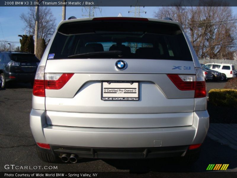 Titanium Silver Metallic / Black 2008 BMW X3 3.0si