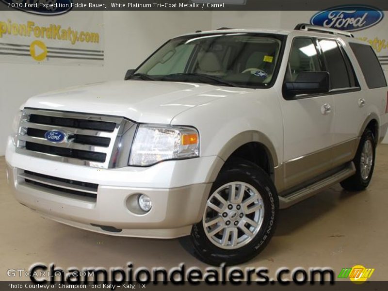White Platinum Tri-Coat Metallic / Camel 2010 Ford Expedition Eddie Bauer