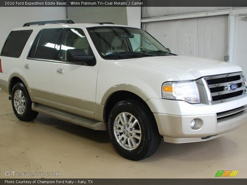White Platinum Tri-Coat Metallic / Camel 2010 Ford Expedition Eddie Bauer