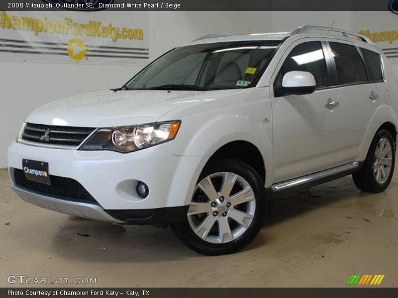 Diamond White Pearl / Beige 2008 Mitsubishi Outlander SE