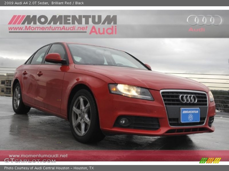Brilliant Red / Black 2009 Audi A4 2.0T Sedan