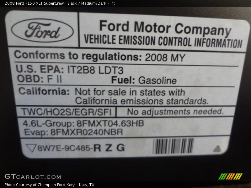 Black / Medium/Dark Flint 2008 Ford F150 XLT SuperCrew