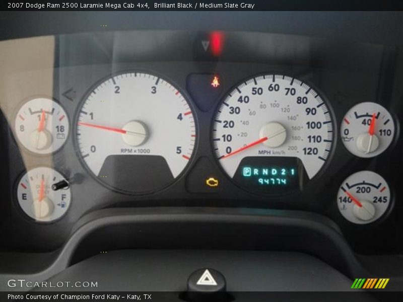 Brilliant Black / Medium Slate Gray 2007 Dodge Ram 2500 Laramie Mega Cab 4x4
