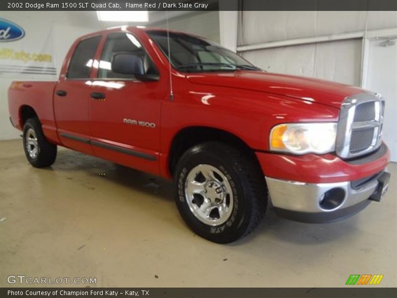 Flame Red / Dark Slate Gray 2002 Dodge Ram 1500 SLT Quad Cab